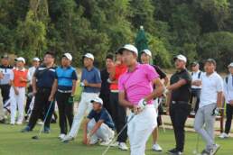 Jui-Tung Wu, First Team Junior All-Asia, swinging in the Long Drive Contest at The Bluffs